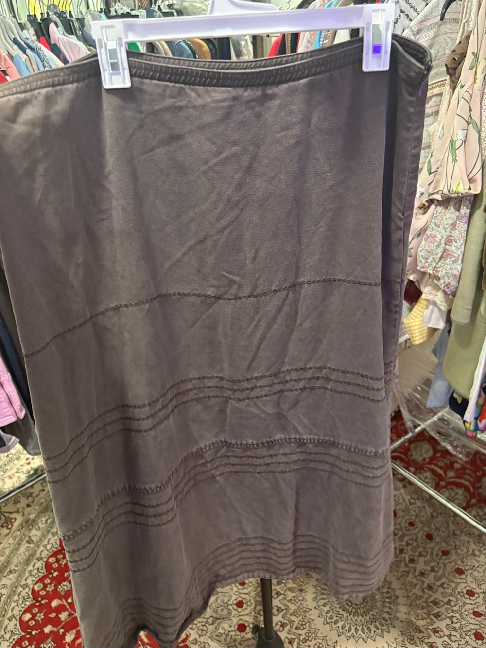 J. Jill Mauve Tiered A-Line Skirt